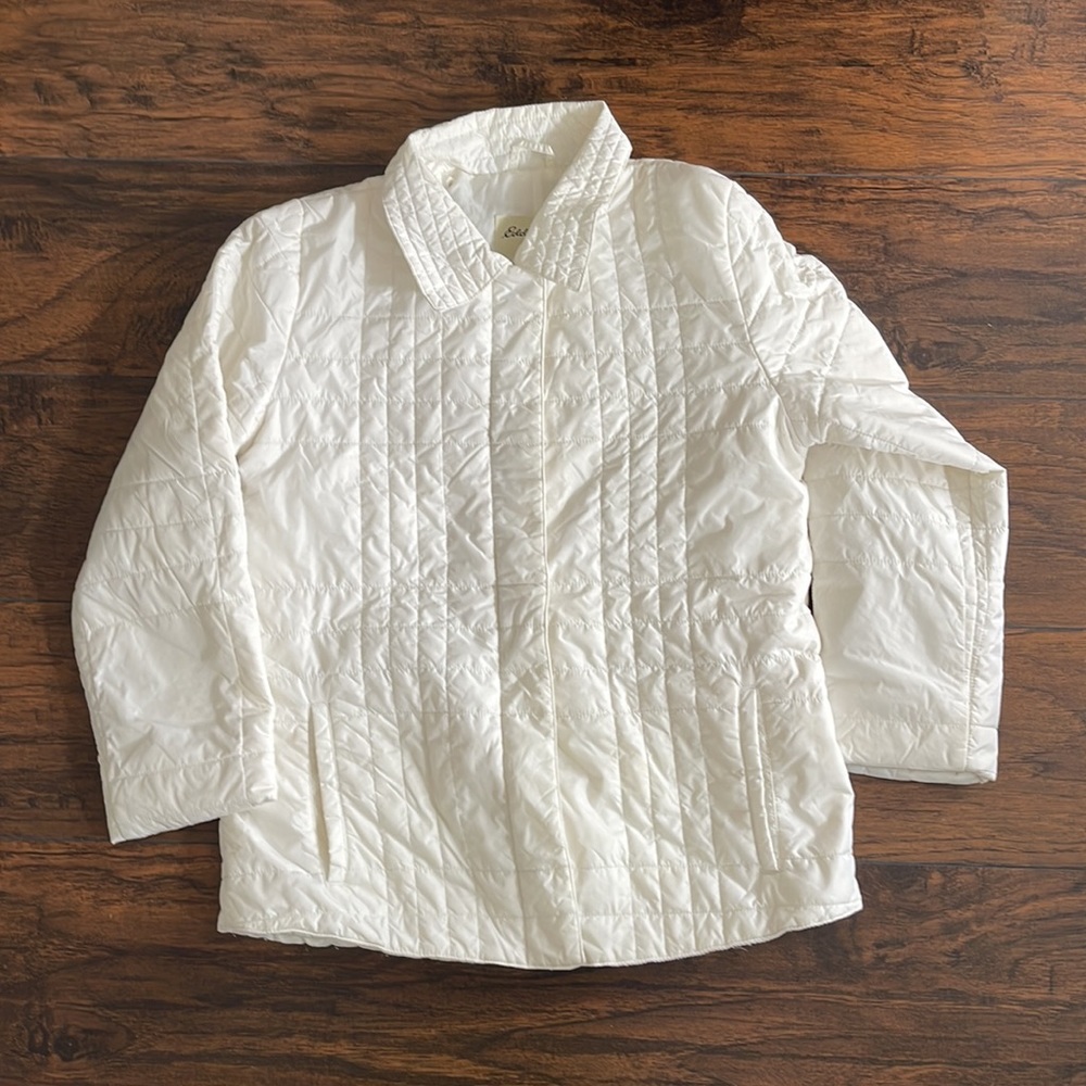 Eddie Bauer White Thin Puffer Jacket